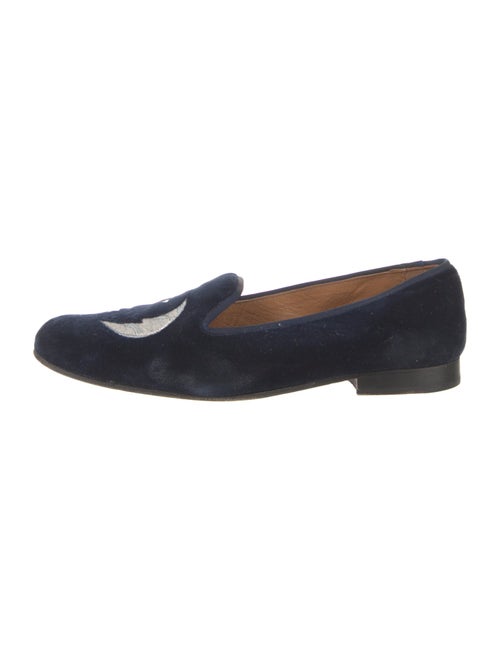Stubbs & Wootton Velvet Embroidered Accent Loafers