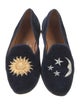Stubbs & Wootton Velvet Embroidered Accent Loafers