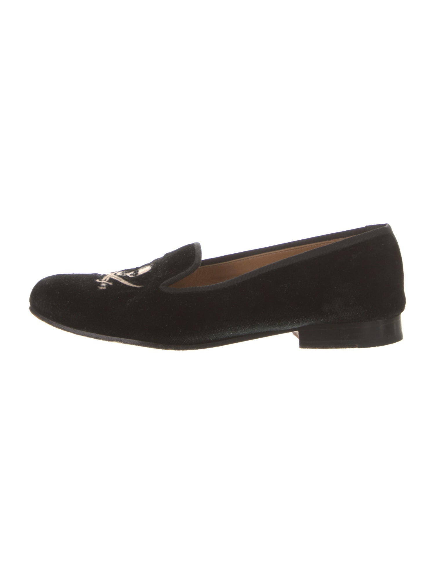 Stubbs & Wootton Velvet Embroidered Accent Loafers