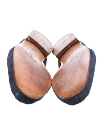 Stubbs & Wootton Denim Floral Print Mules