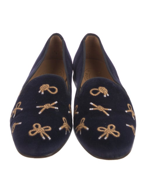 Stubbs & Wootton Velvet Graphic Print Loafers