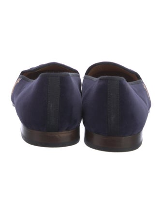Stubbs & Wootton Velvet Graphic Print Loafers
