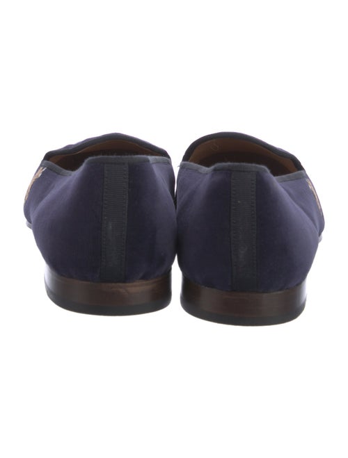 Stubbs & Wootton Velvet Graphic Print Loafers