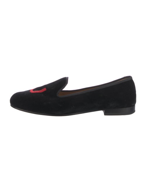 Stubbs & Wootton Velvet Embroidered Accent Loafers