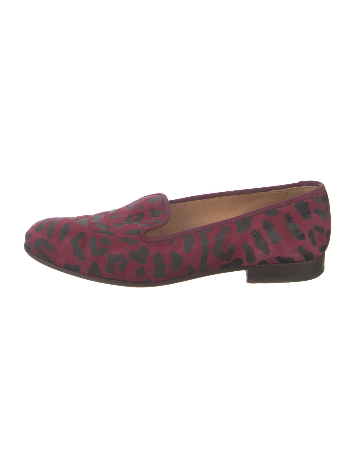 Stubbs & Wootton Suede Animal Print Loafers