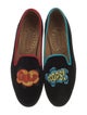Stubbs & Wootton Velvet Embroidered Accent Loafers