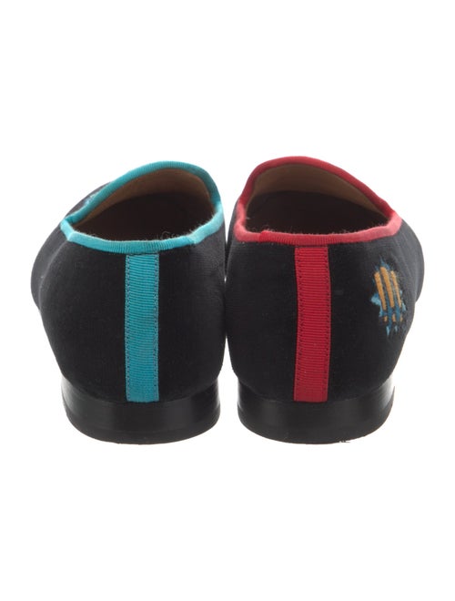 Stubbs & Wootton Velvet Embroidered Accent Loafers