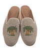 Stubbs & Wootton Canvas Embroidered Accent Mules