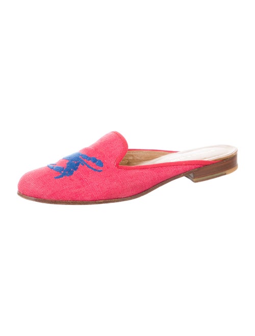 Stubbs & Wootton Canvas Embroidered Accent Mules