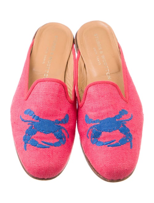 Stubbs & Wootton Canvas Embroidered Accent Mules