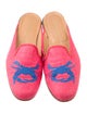Stubbs & Wootton Canvas Embroidered Accent Mules