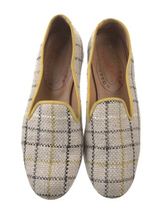 Stubbs & Wootton Tweed Plaid Print Flats