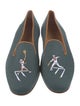Stubbs & Wootton Canvas Embroidered Accent Slippers