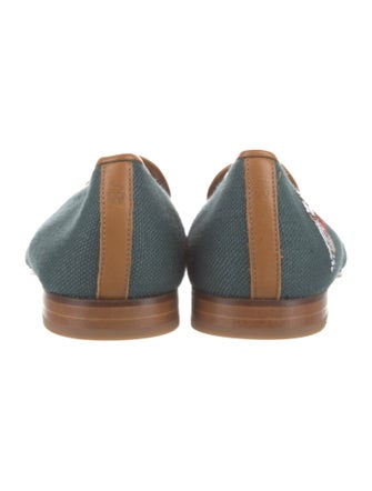 Stubbs & Wootton Canvas Embroidered Accent Slippers