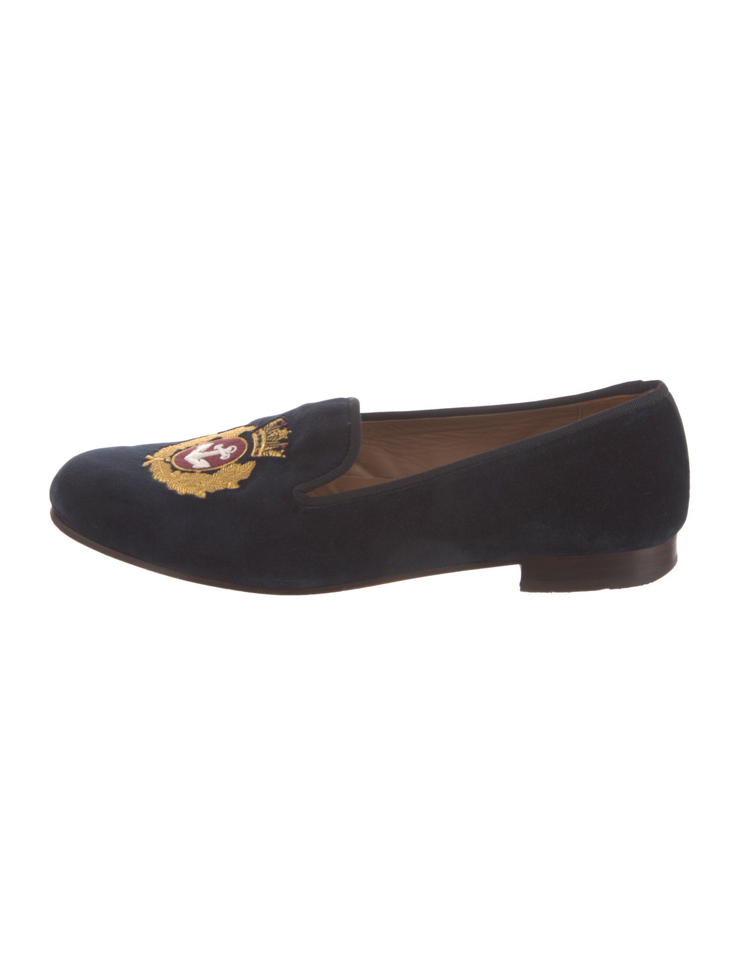 Stubbs & Wootton Velvet Embroidered Accent Slippers