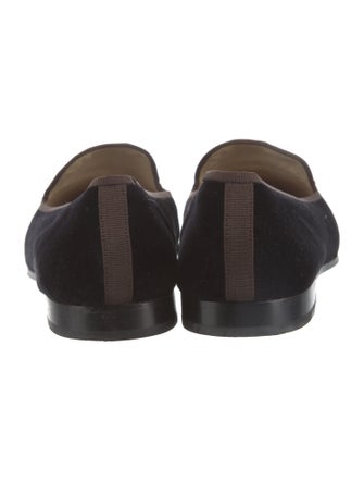 Stubbs & Wootton Velvet Embroidered Accent Loafers