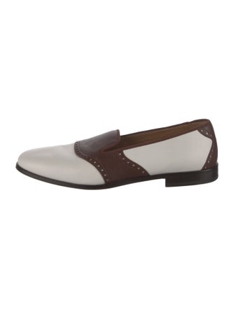 Stubbs & Wootton Leather Colorblock Pattern Loafers