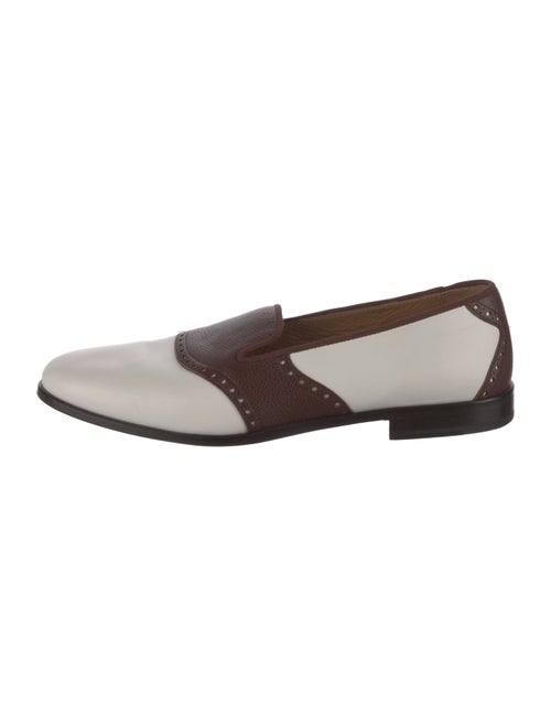 Stubbs & Wootton Leather Colorblock Pattern Loafers