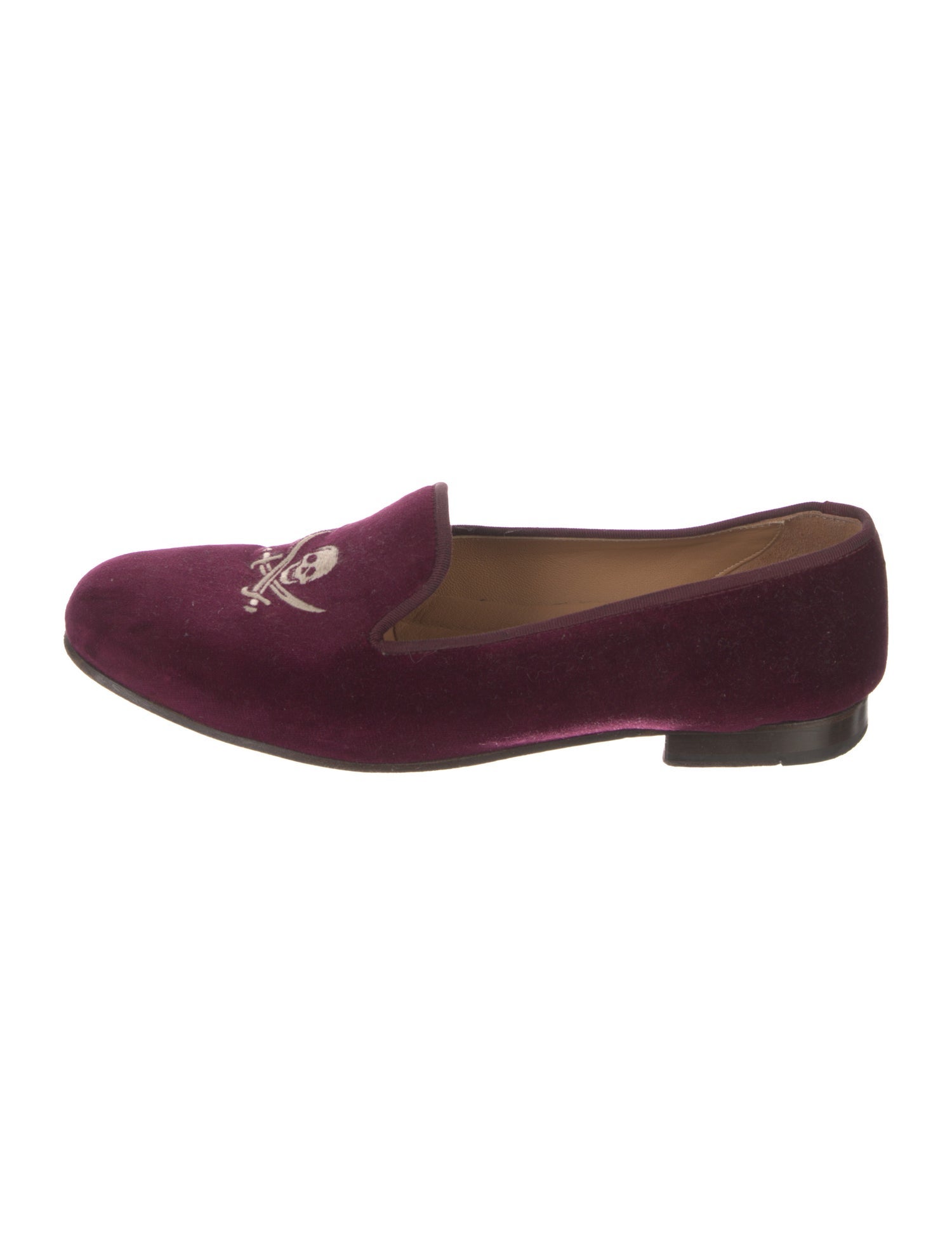 Stubbs & Wootton Velvet Embroidered Accent Loafers