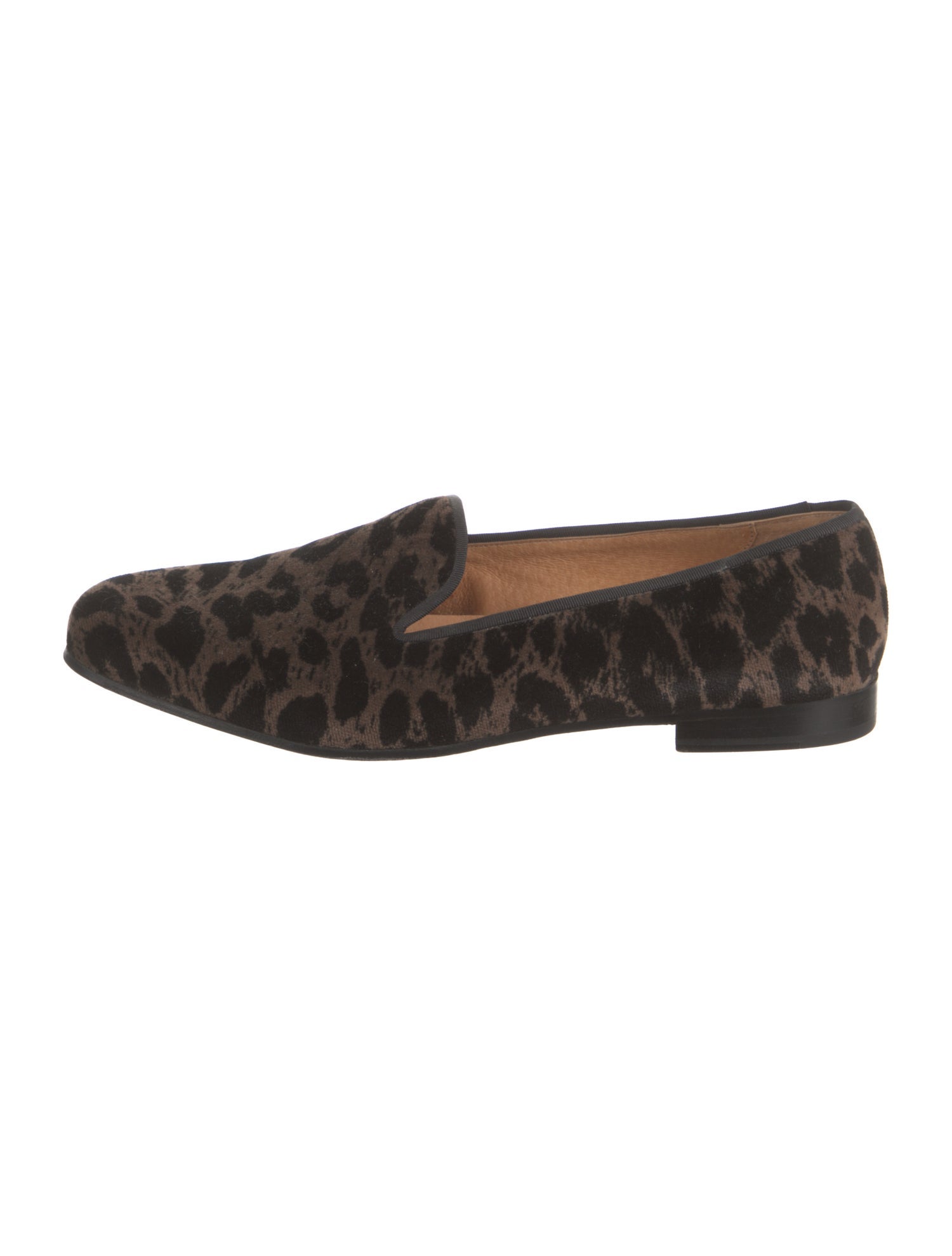 Stubbs & Wootton Velvet Animal Print Loafers