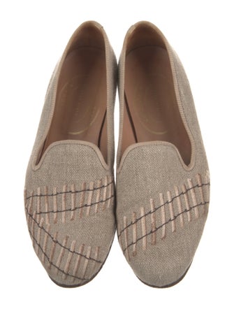 Stubbs & Wootton Canvas Embroidered Accent Loafers