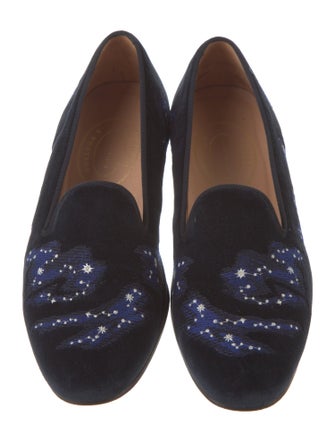 Stubbs & Wootton Velvet Printed Loafers