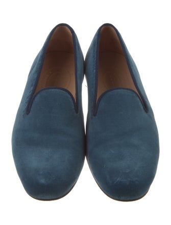 Stubbs & Wootton Velvet Embroidered Accent Loafers