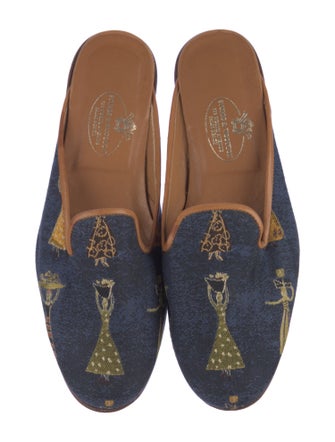 Stubbs & Wootton Canvas Printed Mules