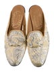 Stubbs & Wootton Floral Print Embroidered Accent Mules