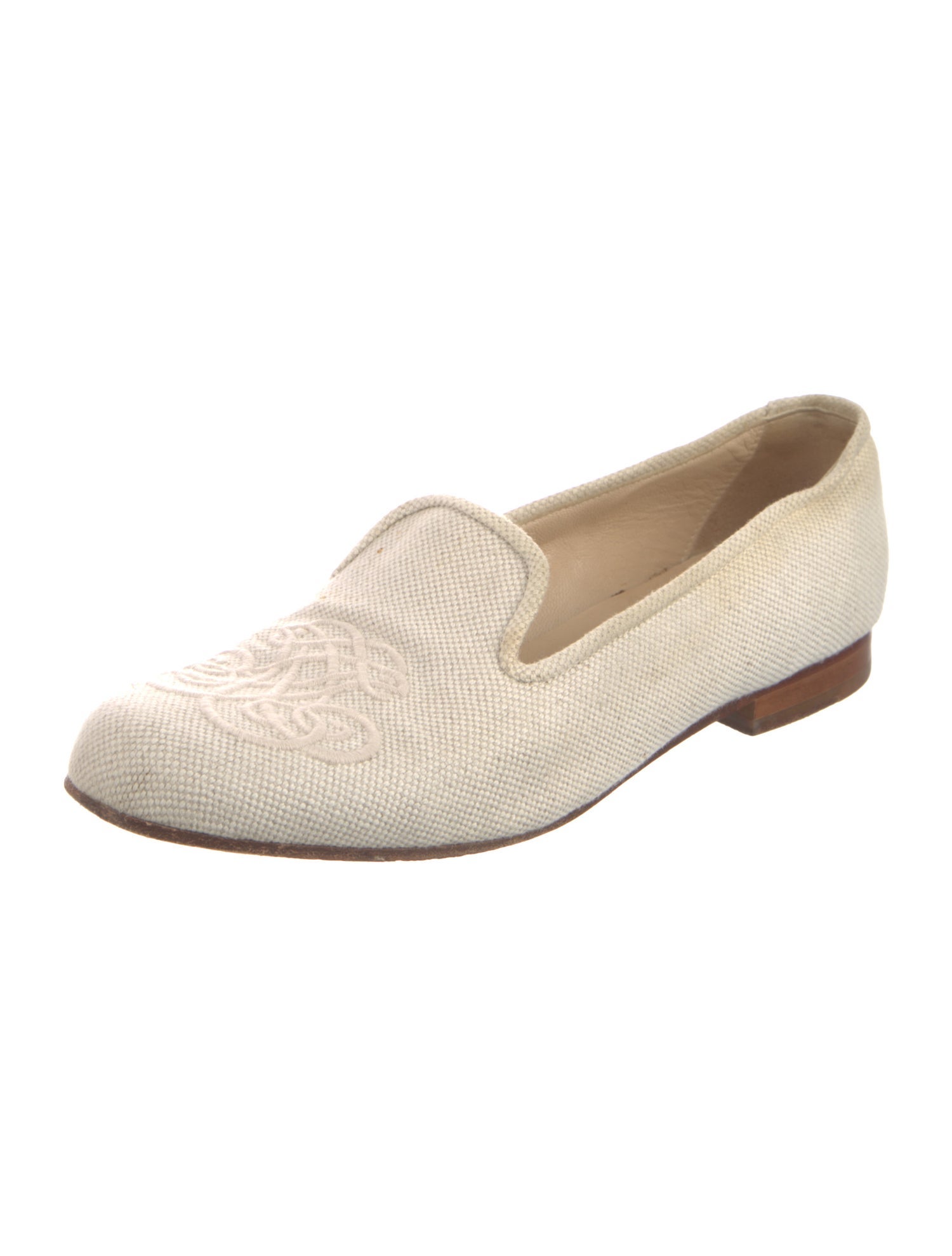 Stubbs & Wootton Canvas Embroidered Accent Loafers