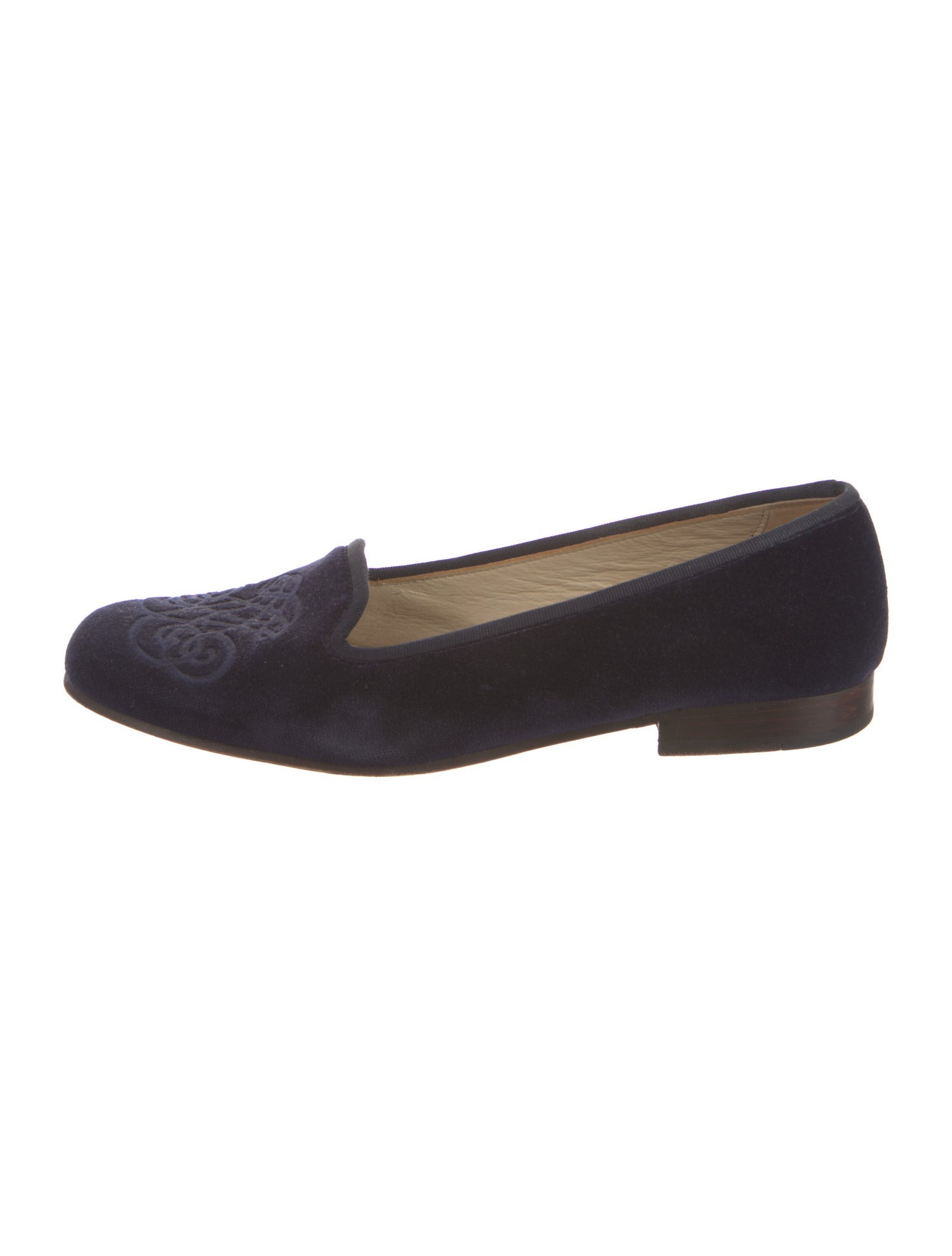 Stubbs & Wootton Velvet Embroidered Accent Loafers