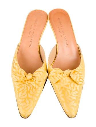 Stubbs & Wootton Canvas Bow Accents Mules