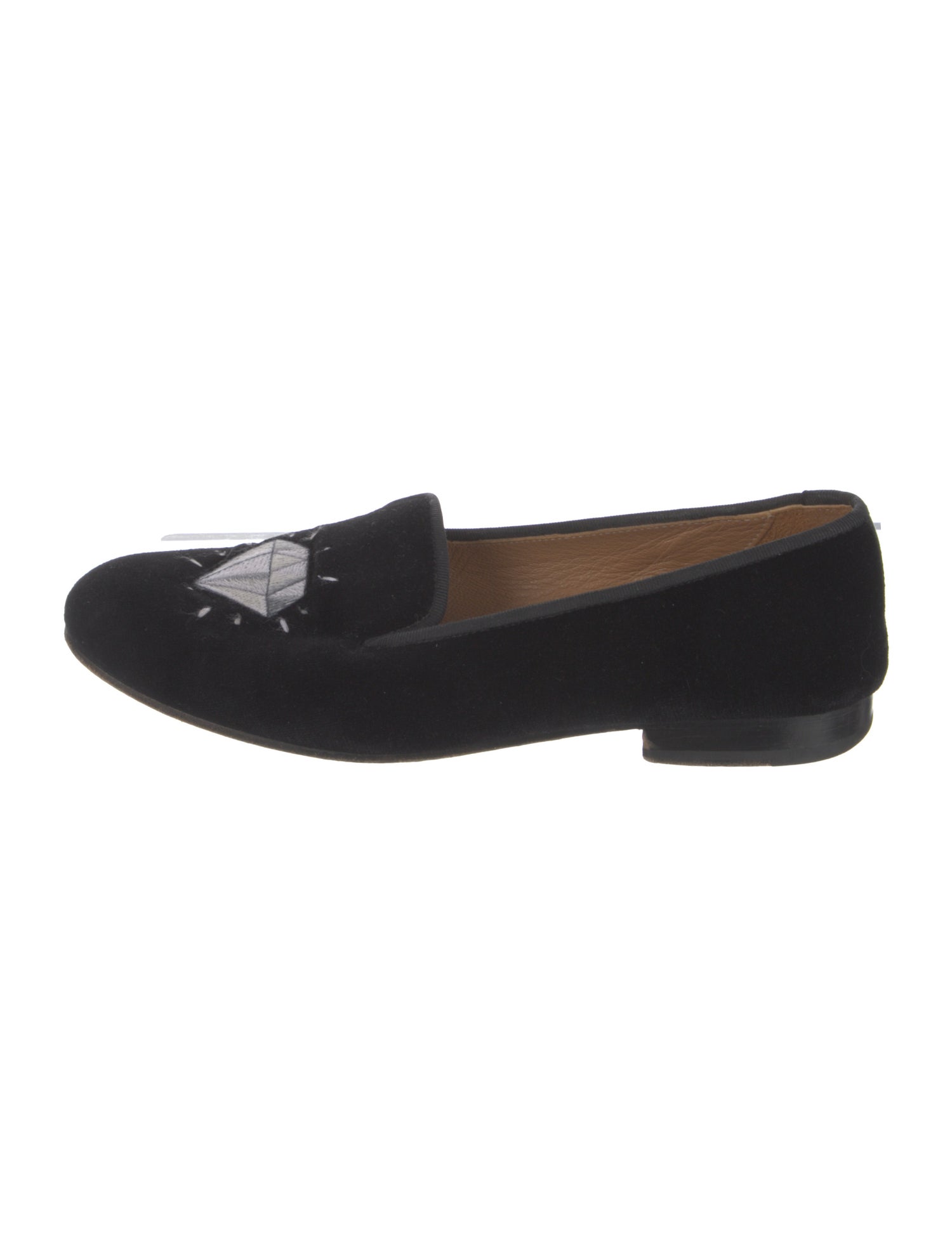 Stubbs & Wootton Velvet Embroidered Accent Loafers