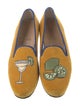 Stubbs & Wootton Velvet Graphic Print Loafers