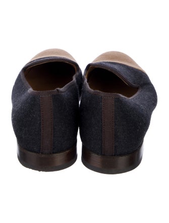 Stubbs & Wootton Wool Colorblock Pattern Loafers