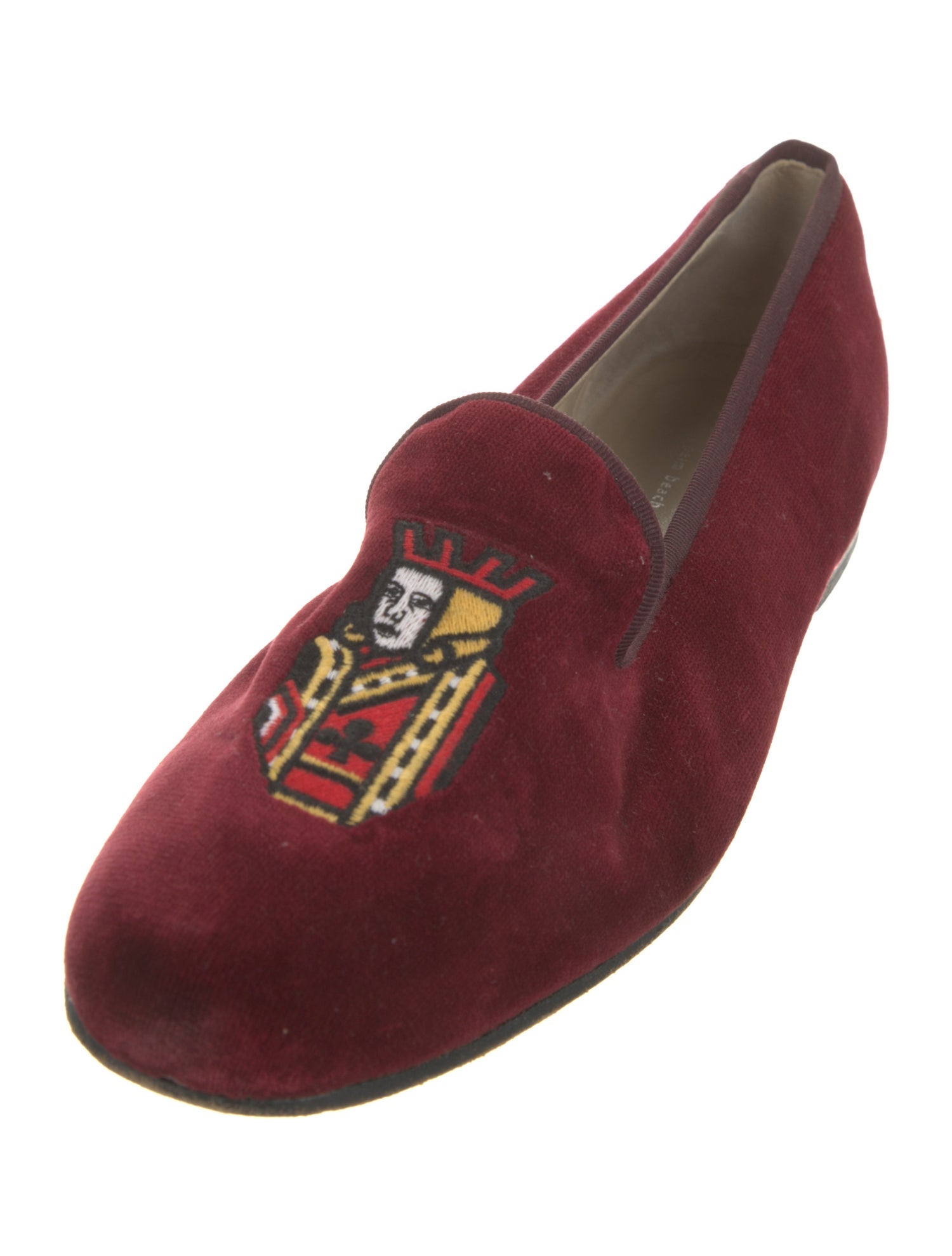 Stubbs & Wootton Velvet Embroidered Accent Loafers