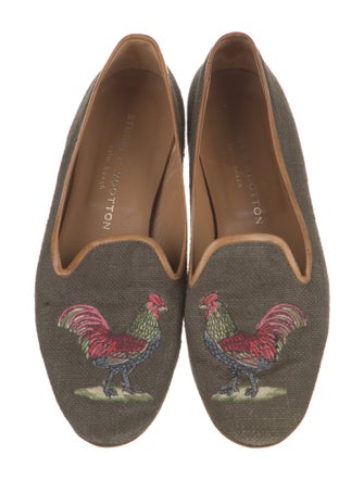 Stubbs & Wootton Canvas Graphic Print Loafers