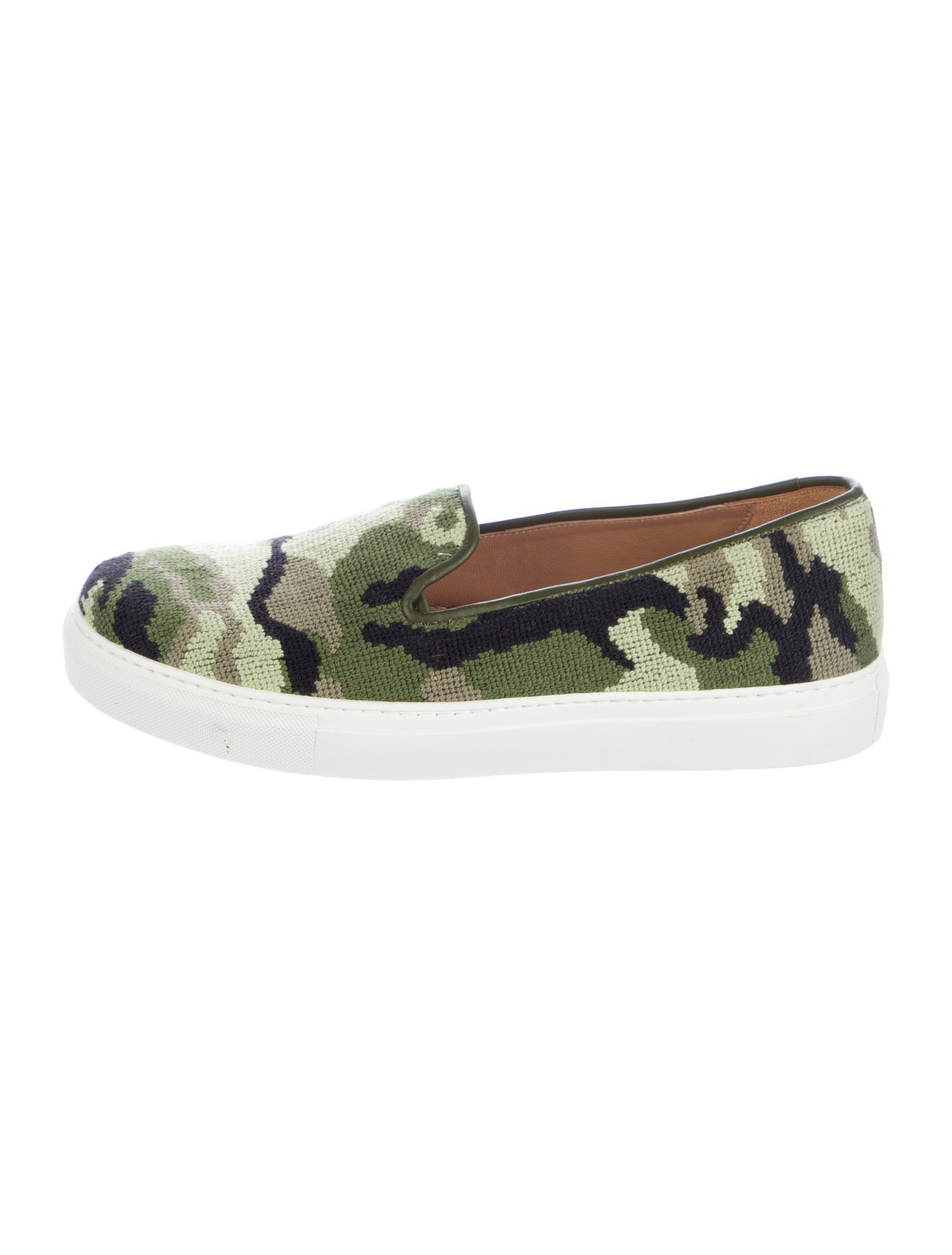 Stubbs & Wootton Printed Leather Trim Embellishment Sneakers