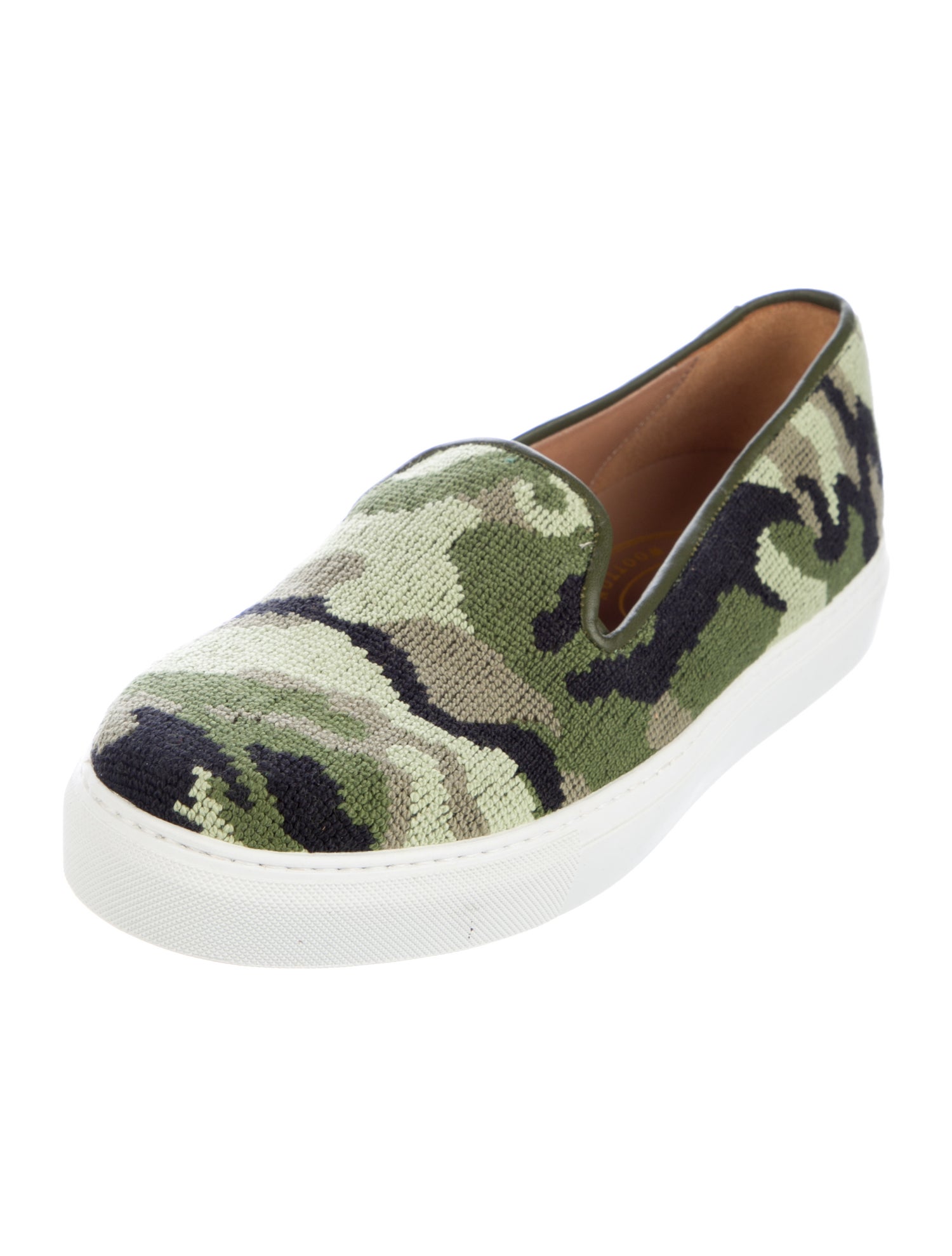 Stubbs & Wootton Printed Leather Trim Embellishment Sneakers