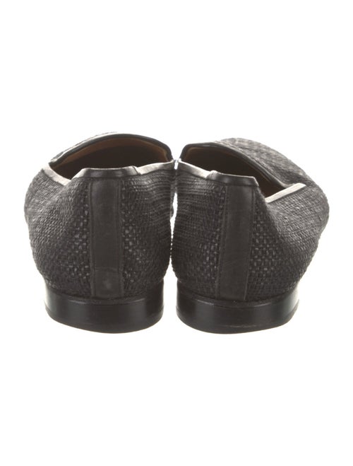 Stubbs & Wootton Straw Leather Trim Embellishment Loafers