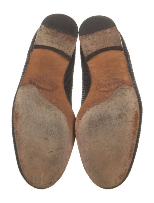 Stubbs & Wootton Straw Leather Trim Embellishment Loafers