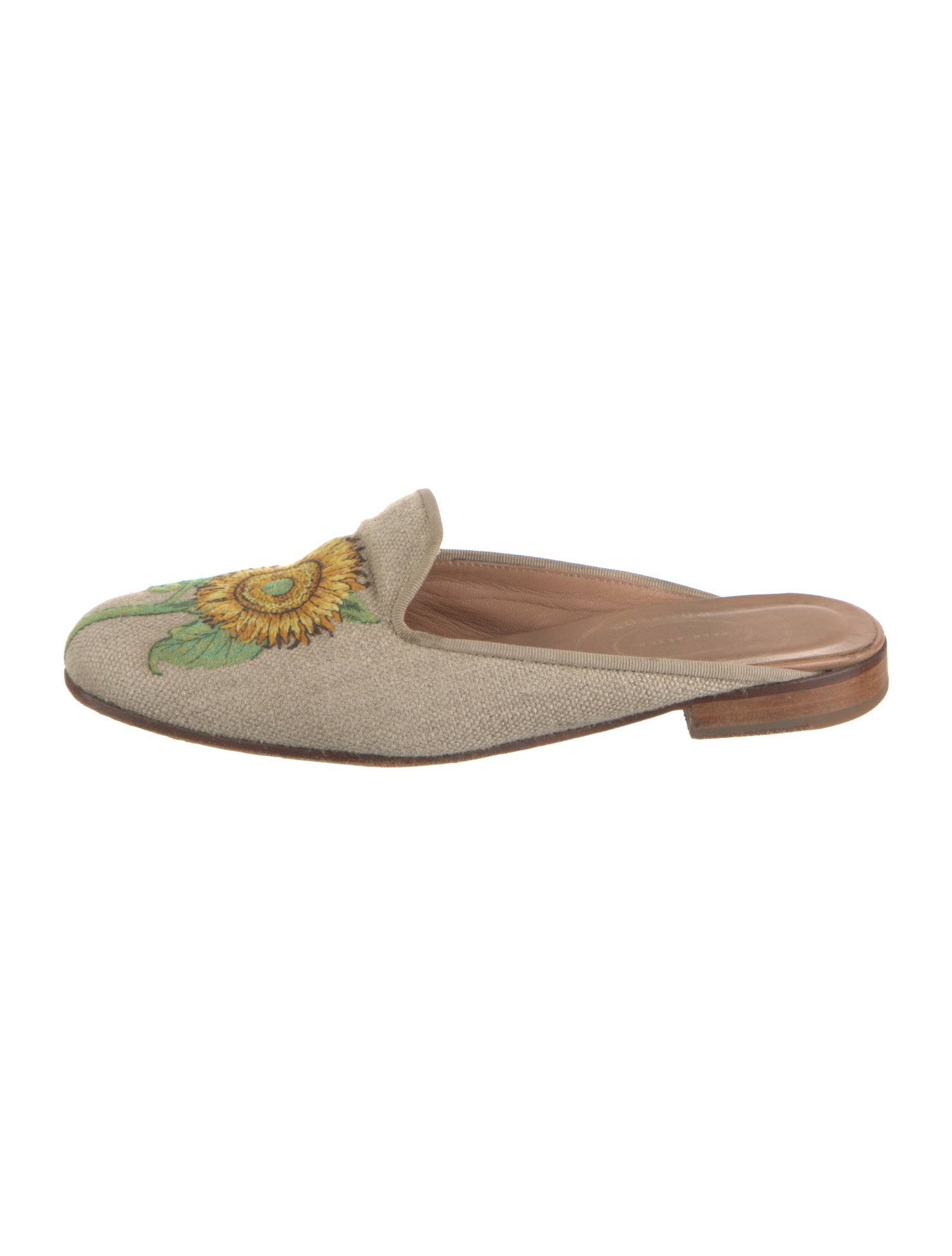 Stubbs & Wootton Canvas Embroidered Accent Mules