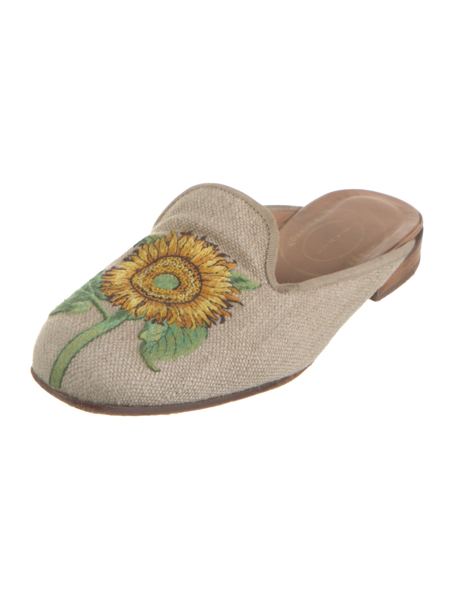Stubbs & Wootton Canvas Embroidered Accent Mules