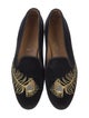 Stubbs & Wootton Velvet Graphic Print Loafers