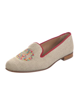 Stubbs & Wootton Canvas Graphic Print Loafers