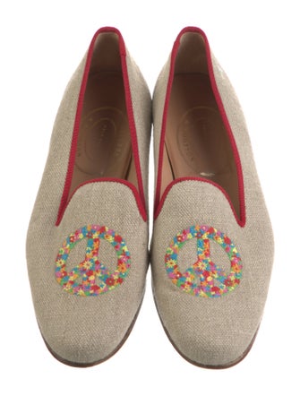 Stubbs & Wootton Canvas Graphic Print Loafers