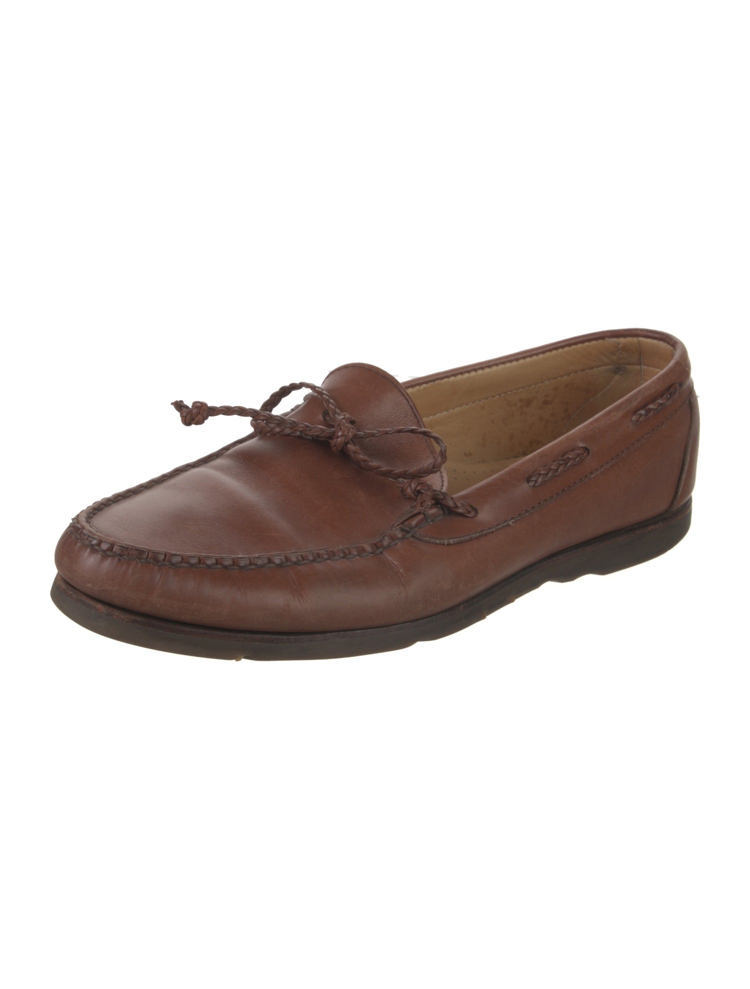 Stubbs & Wootton Leather Bow Accents Moccasins