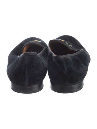 Stubbs & Wootton Velvet Graphic Print Loafers