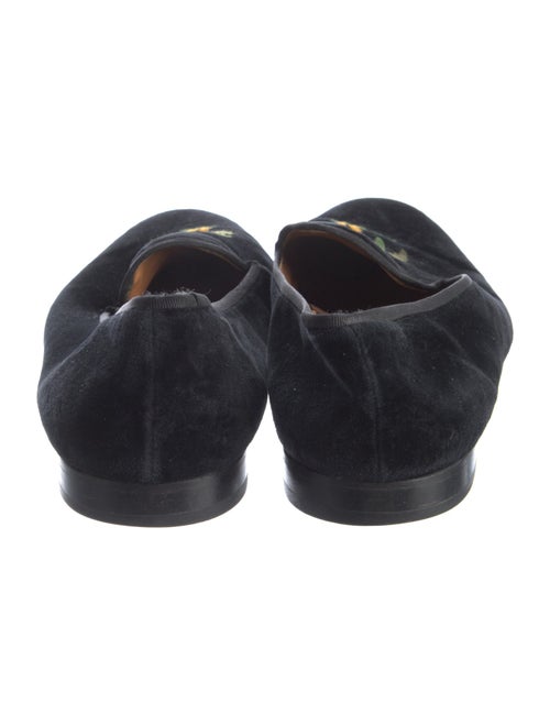 Stubbs & Wootton Velvet Graphic Print Loafers