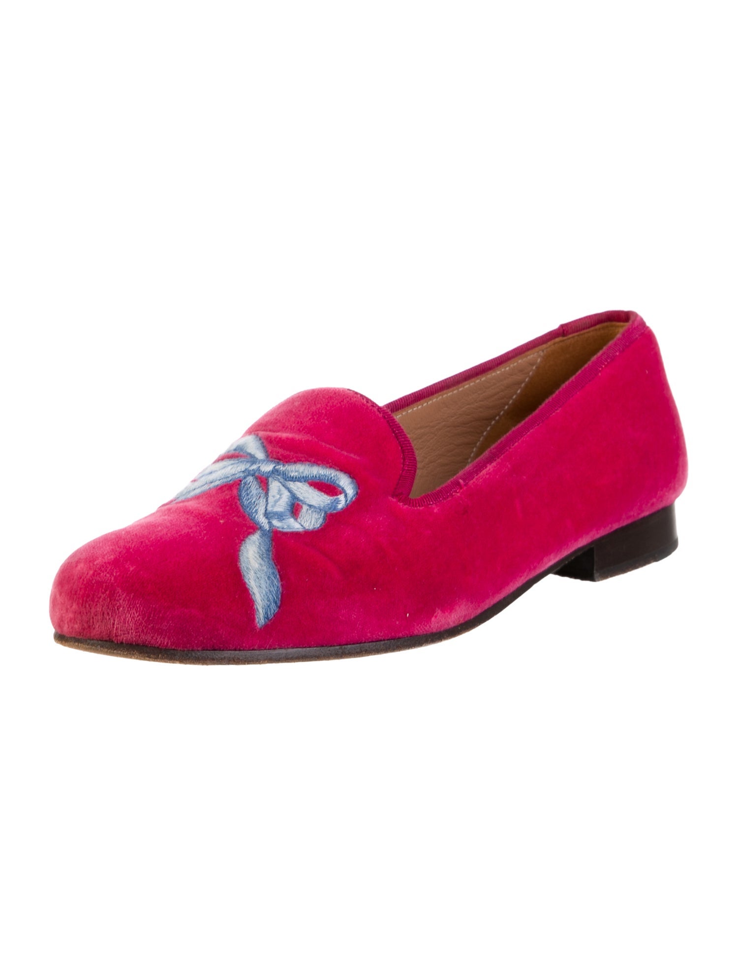 Stubbs & Wootton Velvet Embroidered Accent Loafers